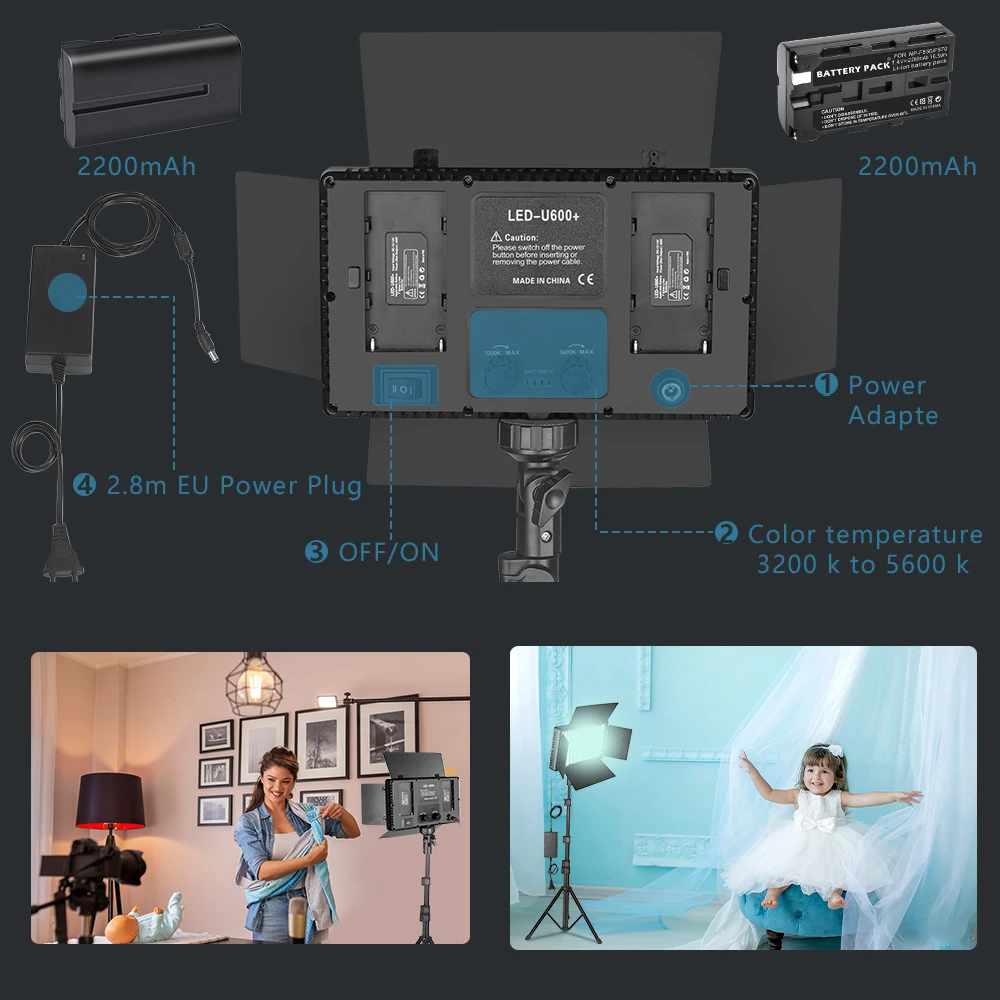 U800 LED Photo Studio Light for Tiktok Youbute Game Live Video Lighting Portable Video Recording Photography Panel Lamp U800 LED Photo Studio Light for Tiktok Youbute Game Live Video Lighting Portable Video Recording Photography Panel Lamp