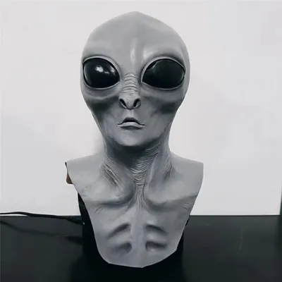 UFO Alien Skull Mask Cosplay Horror Latex Masks Helmet Halloween Masquerade Dress Up Carnival Party Costume Props