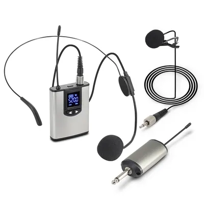 UHF Wireless Microphone Lavalier Microphone With Bodypack Transmitter Instructional Lecture Interview Vlog Live UHF Wireless Microphone Lavalier Microphone With Bodypack Transmitter Instructional Lecture Interview Vlog Live