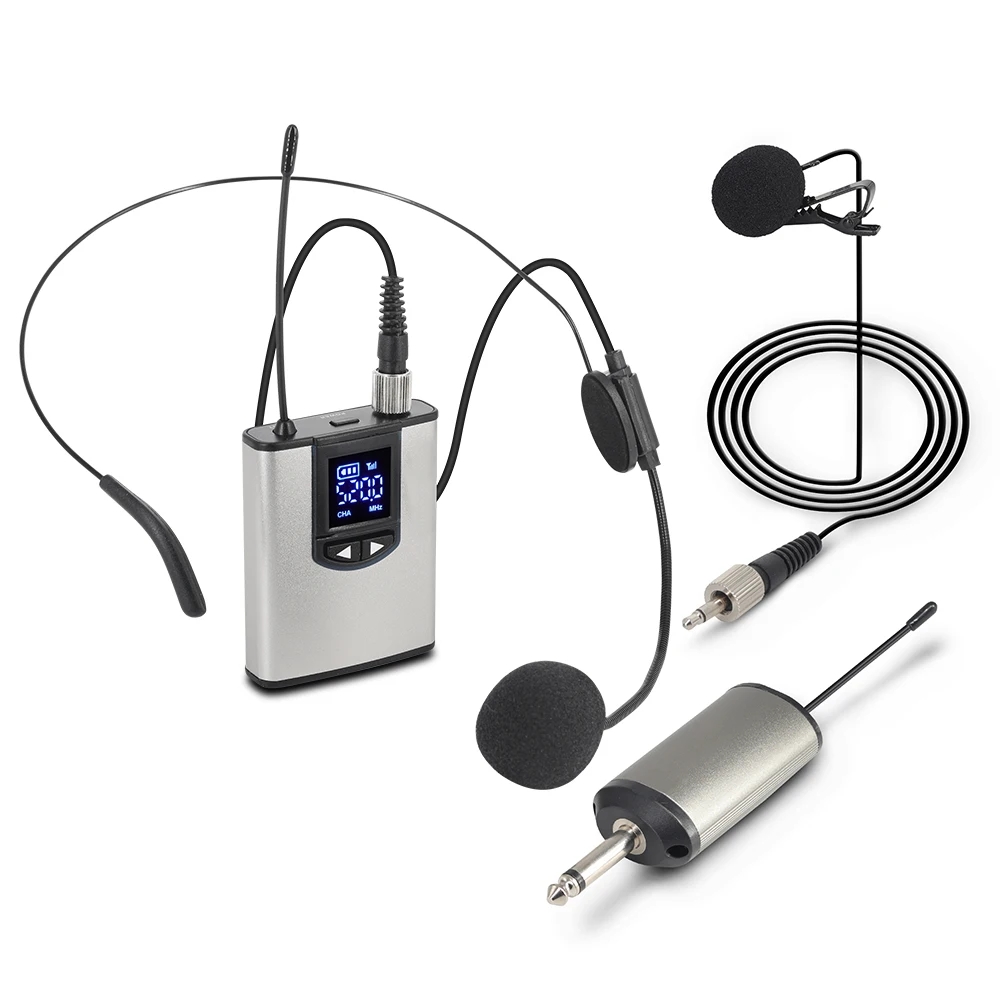 UHF Wireless Microphone Lavalier Microphone With Bodypack Transmitter Instructional Lecture Interview Vlog Live UHF Wireless Microphone Lavalier Microphone With Bodypack Transmitter Instructional Lecture Interview Vlog Live