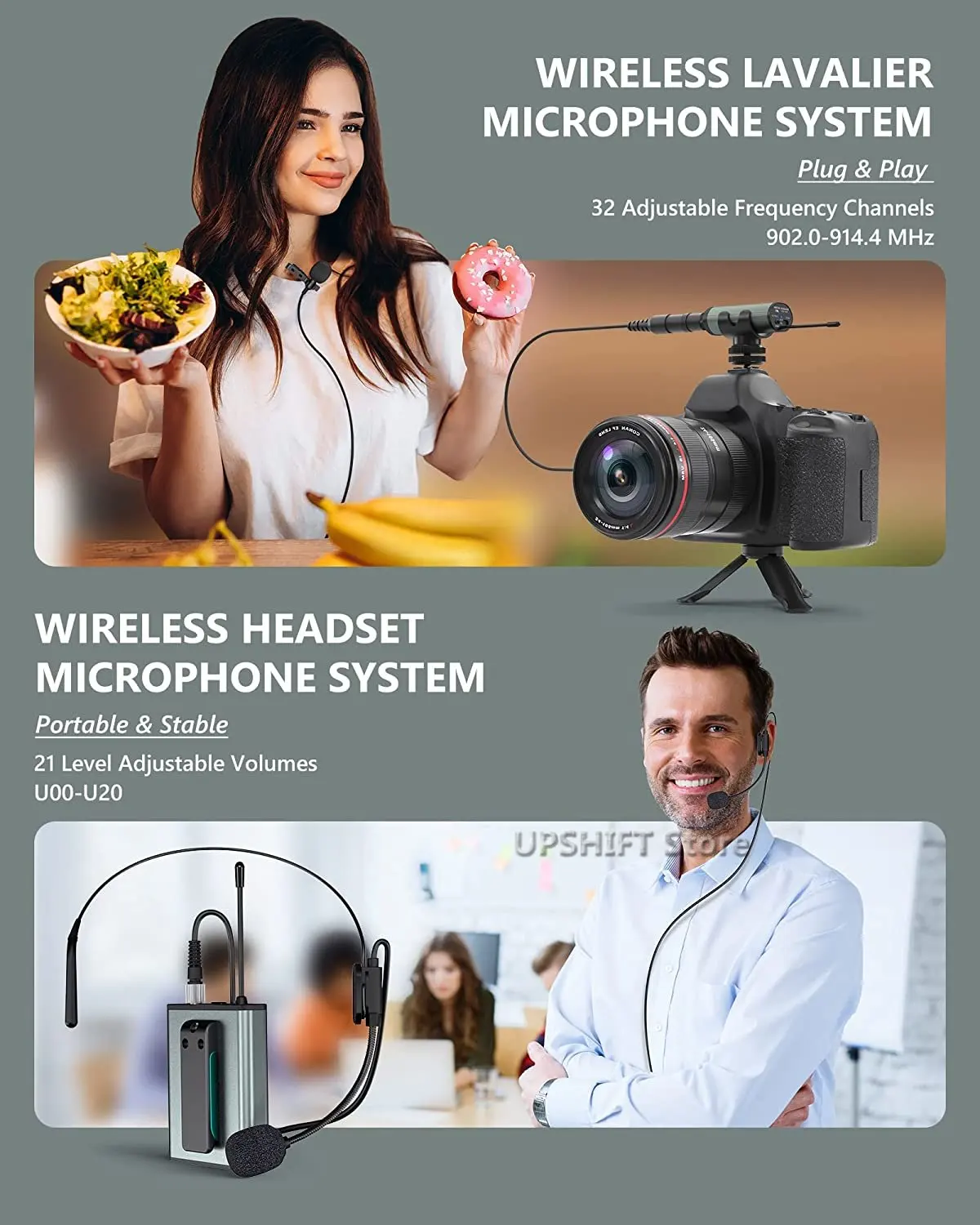 UHF Wireless Microphone Lavalier Microphone With Bodypack Transmitter Instructional Lecture Interview Vlog Live UHF Wireless Microphone Lavalier Microphone With Bodypack Transmitter Instructional Lecture Interview Vlog Live