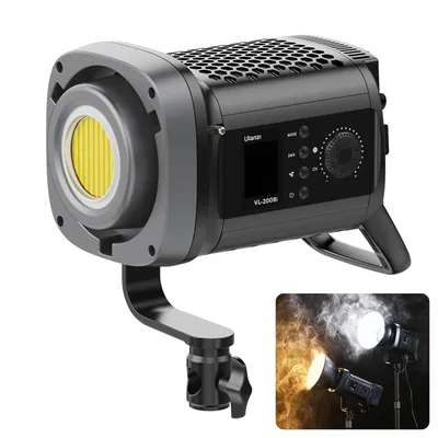 Ulanzi VL-200Bi 200W V-Mount Video Light CRI 95+ 2700K-6500K CCT for Livestreaming Photography COB Light with Wireless