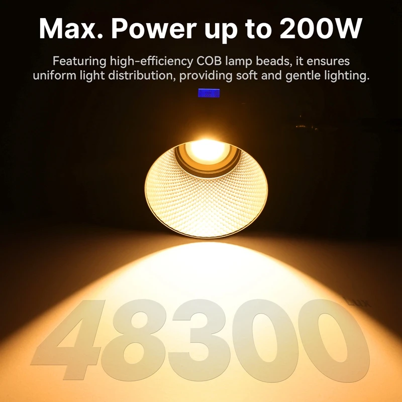 Ulanzi VL-200Bi 200W V-Mount Video Light CRI 95+ 2700K-6500K CCT for Livestreaming Photography COB Light with Wireless