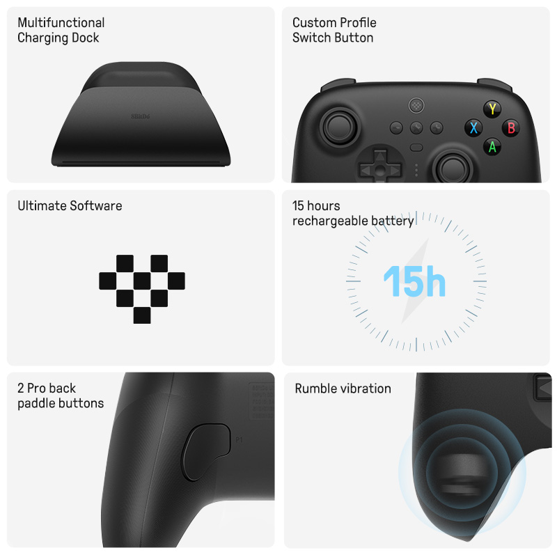 Ultimate Wireless 2.4G Gaming Controller with Charging Dock for PC, Windows 10, 11, Steam Deck, Android Ultimate Wireless 2.4G Gaming Controller with Charging Dock for PC, Windows 10, 11, Steam Deck, Android