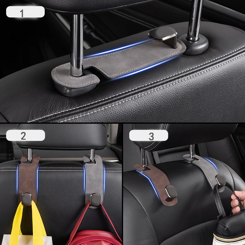 Ultra Fine Leather Headrest Hook for Cars