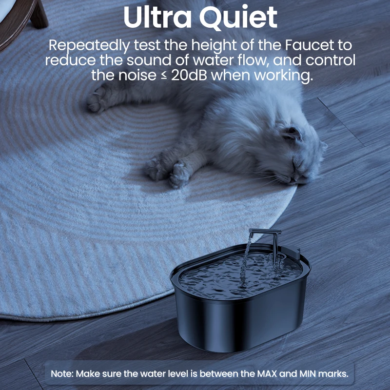 Ultra Quiet Stainless Steel Cat Water Fountain