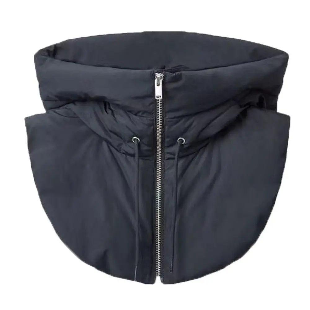 Ultralight Down Hooded Hats Drawstring Removable Neck Cover Scarf Balaclava Hat Zippper Coat Short Tank Top Women's