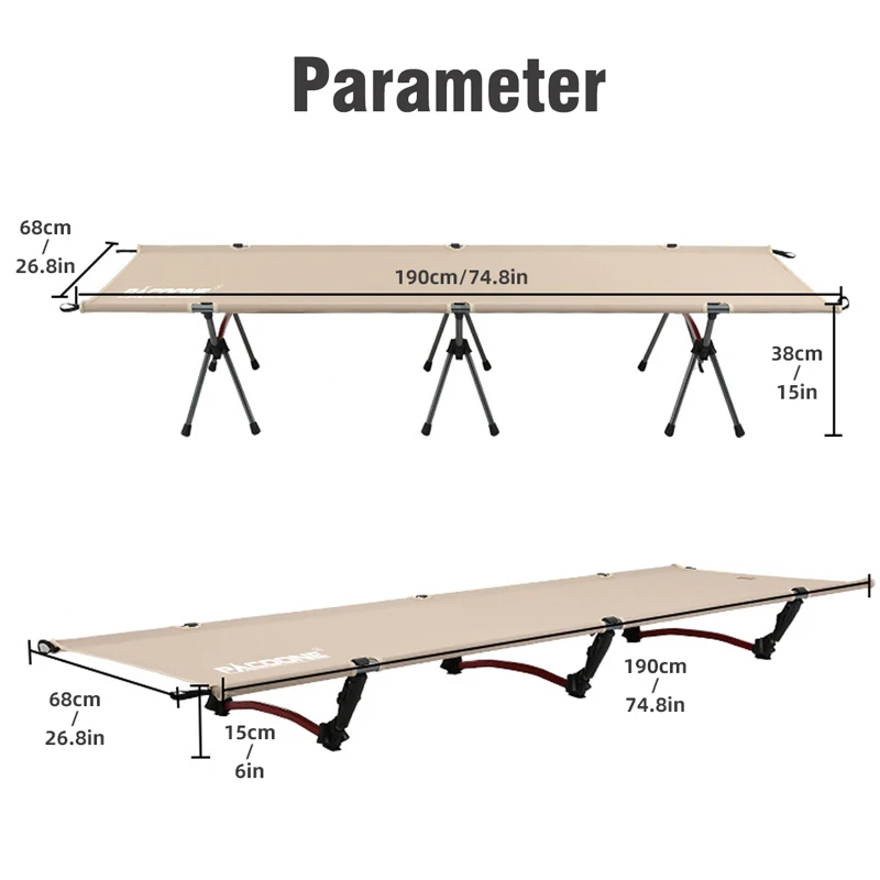 Ultralight Foldable Elevated Camping Bed Backpacking Polyester and Aluminum Alloy 2.77kg Cot Outdoor Hiking Sleeping Ultralight Foldable Elevated Camping Bed Backpacking Polyester and Aluminum Alloy 2.77kg Cot Outdoor Hiking Sleeping