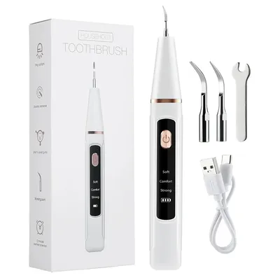 Ultrasonic Dental Scaler Oral Care Tartar Removal Calculus Remover Tooth Stain Cleaner LED Light Tooth Whitening Tools