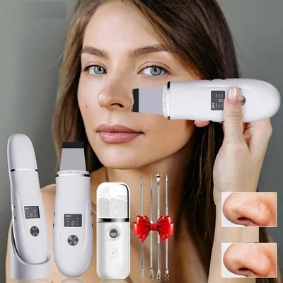 Ultrasonic Peeling Remover Blackhead Facial Skin Scrubber Facial Shovel Deep Cleaning Face Lifting Removal Pore Acne