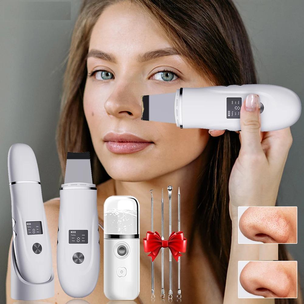 Ultrasonic Peeling Remover Blackhead Facial Skin Scrubber Facial Shovel Deep Cleaning Face Lifting Removal Pore Acne Ultrasonic Peeling Remover Blackhead Facial Skin Scrubber Facial Shovel Deep Cleaning Face Lifting Removal Pore Acne