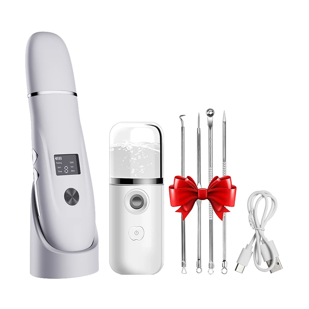 Ultrasonic Peeling Remover Blackhead Facial Skin Scrubber Facial Shovel Deep Cleaning Face Lifting Removal Pore Acne