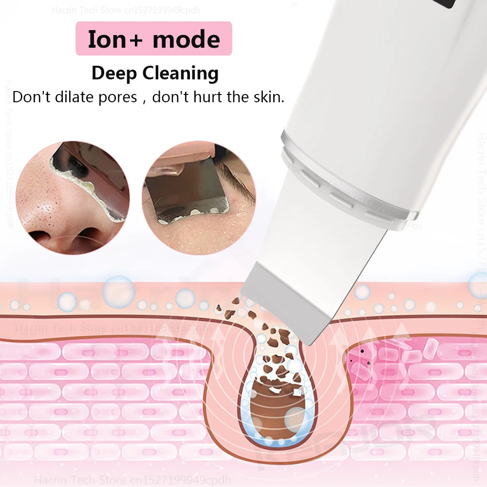 Ultrasonic Peeling Remover Blackhead Facial Skin Scrubber Facial Shovel Deep Cleaning Face Lifting Removal Pore Acne
