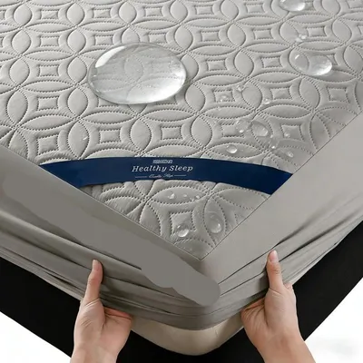 Ultrasonic Quilted Waterproof Antibacterial Mattress Protector Breathable Ultra Soft Noise Free 30CM Deep Pocket Fitted Ultrasonic Quilted Waterproof Antibacterial Mattress Protector Breathable Ultra Soft Noise Free 30CM Deep Pocket Fitted