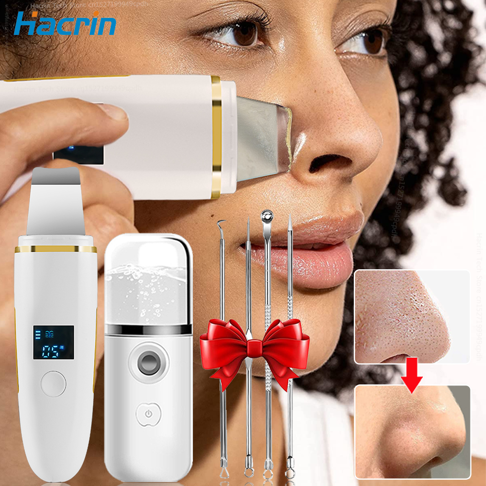 Ultrasonic Skin Scrubber Remover Blackhead Ultrasonic Peeling Facial Scrubber Shovel Deep Cleaning Face Lifting Remove Ultrasonic Skin Scrubber Remover Blackhead Ultrasonic Peeling Facial Scrubber Shovel Deep Cleaning Face Lifting Remove