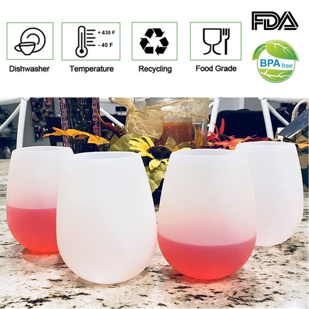 Unbreakable Stemless Silicone Wine Glasses Unbreakable Stemless Silicone Wine Glasses