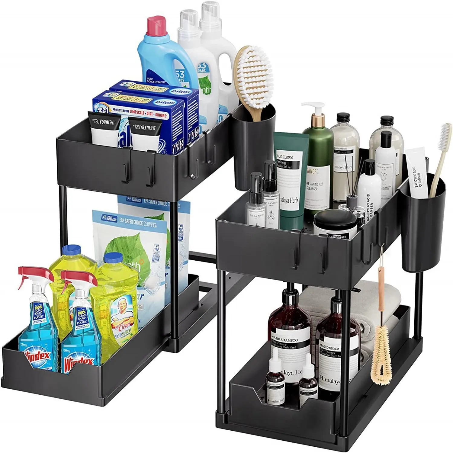 Under Sink Organizer and Storage, Kitchen Organization Rack with Double Sliding Cabinet Drawers, Multi-Purpose Storage Under Sink Organizer and Storage, Kitchen Organization Rack with Double Sliding Cabinet Drawers, Multi-Purpose Storage
