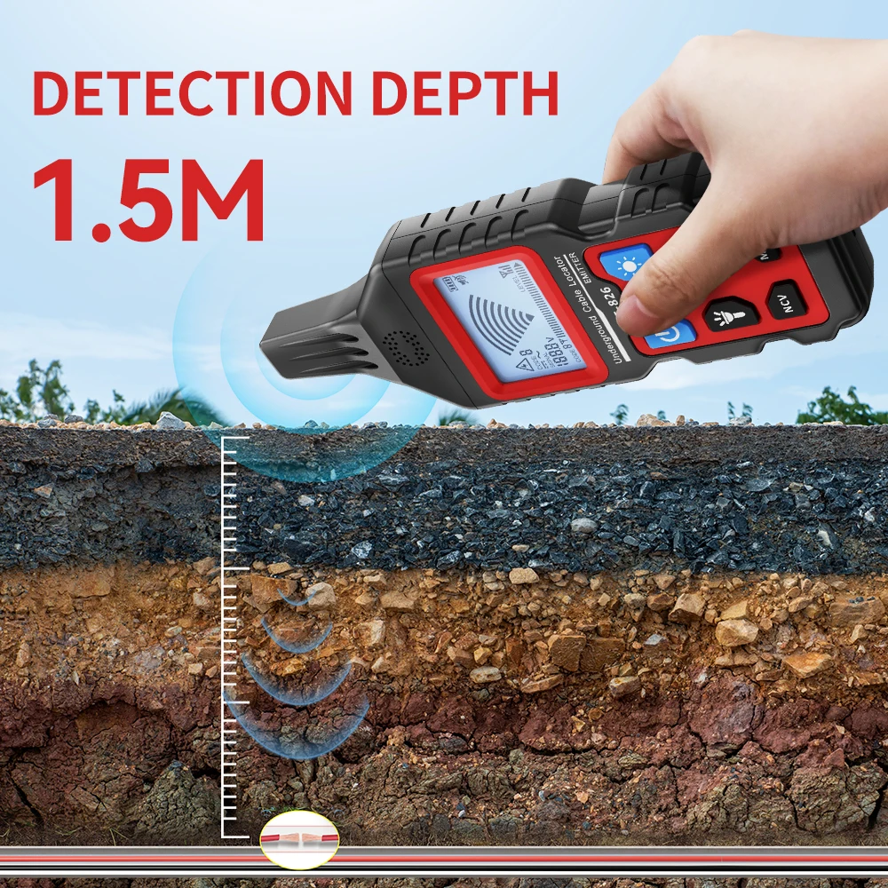 Underground Cable Tester Locator Wire Tracker Detection Wall Electrical Lines Water and Gas Supply Pipeline Path Underground Cable Tester Locator Wire Tracker Detection Wall Electrical Lines Water and Gas Supply Pipeline Path