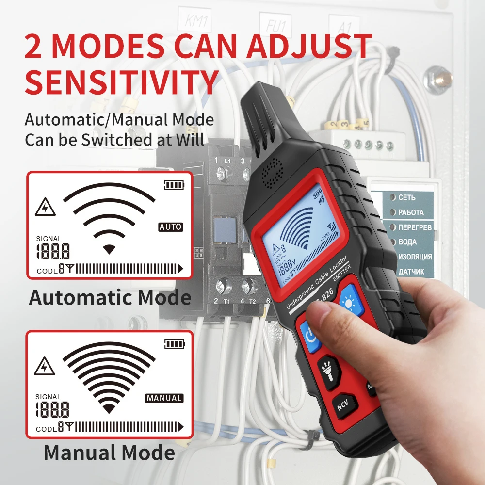 Underground Cable Tester Locator Wire Tracker Detection Wall Electrical Lines Water and Gas Supply Pipeline Path Underground Cable Tester Locator Wire Tracker Detection Wall Electrical Lines Water and Gas Supply Pipeline Path