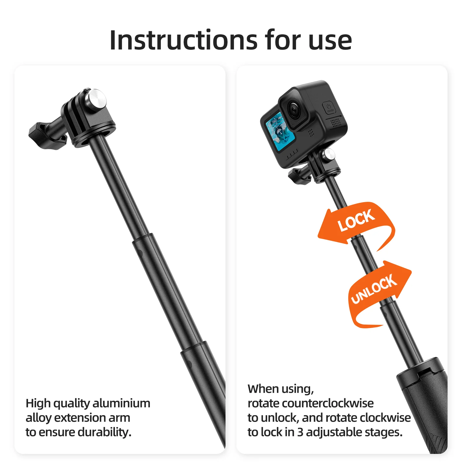 Underwater Buoyancy Bar Diving Extendable Selfie Stick Tripod For Gopro Insta360 DJI OSMO Action Camera Accessories Underwater Buoyancy Bar Diving Extendable Selfie Stick Tripod For Gopro Insta360 DJI OSMO Action Camera Accessories