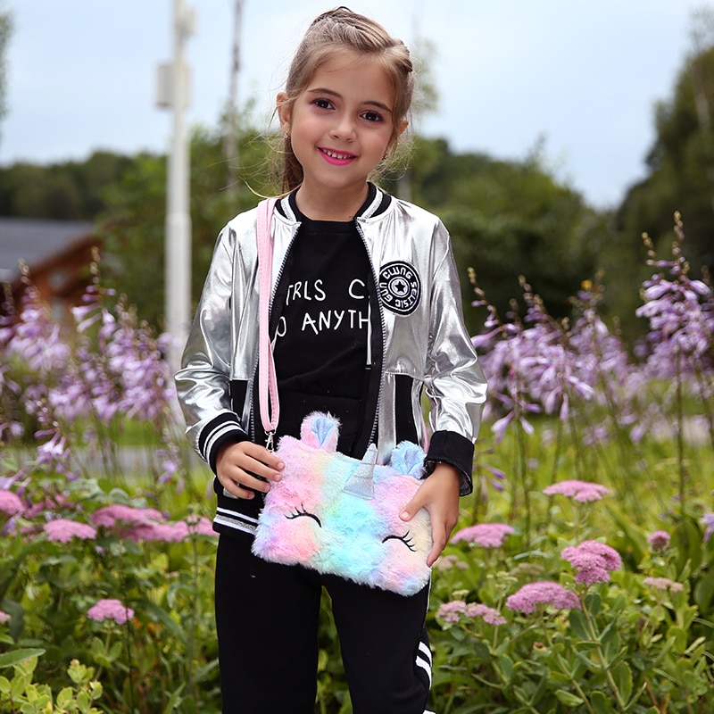Unicorn Bag For Girls Plush Crossbody Bag