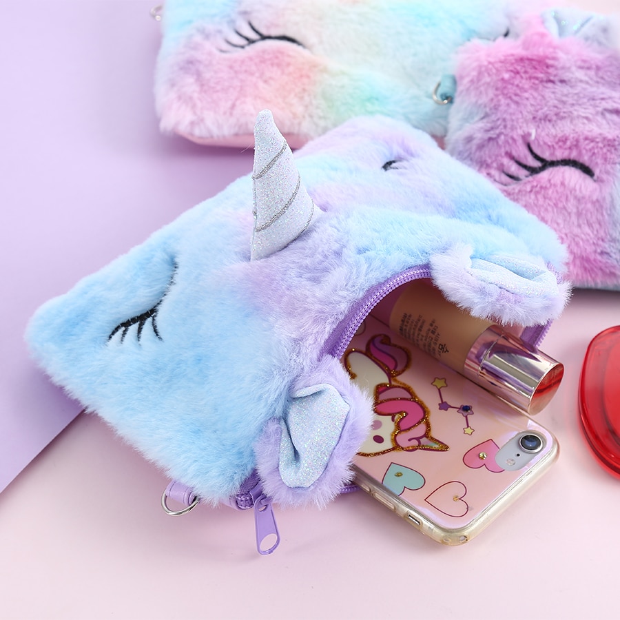 Unicorn Bag For Girls Plush Crossbody Bag