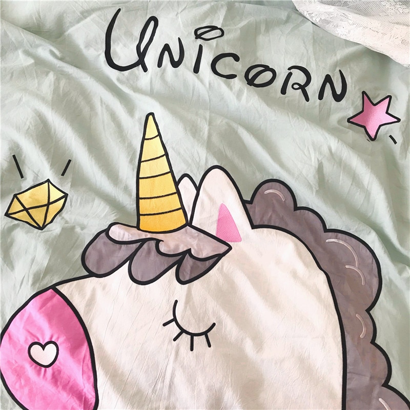 Unicorn Bed Set Cartoon Bedding