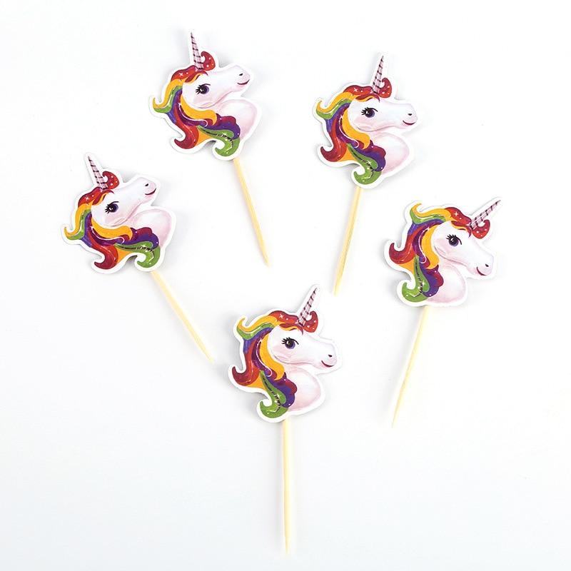 Unicorn Cupcake Toppers Party Decor 24pcs/set