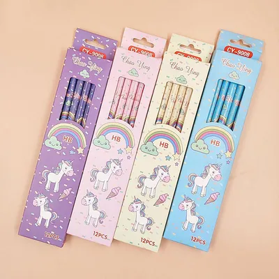 Unicorn Pencils Cute Wooden Pencils (12 pcs) Unicorn Pencils Cute Wooden Pencils (12 pcs)