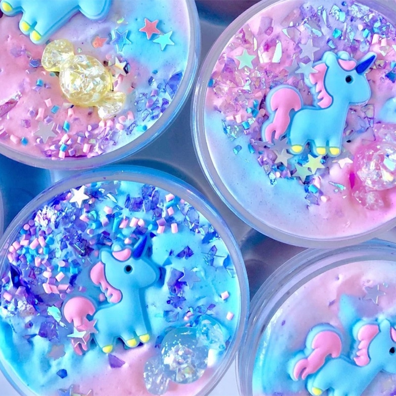 Unicorn Slime Puffy Slime with Glitters