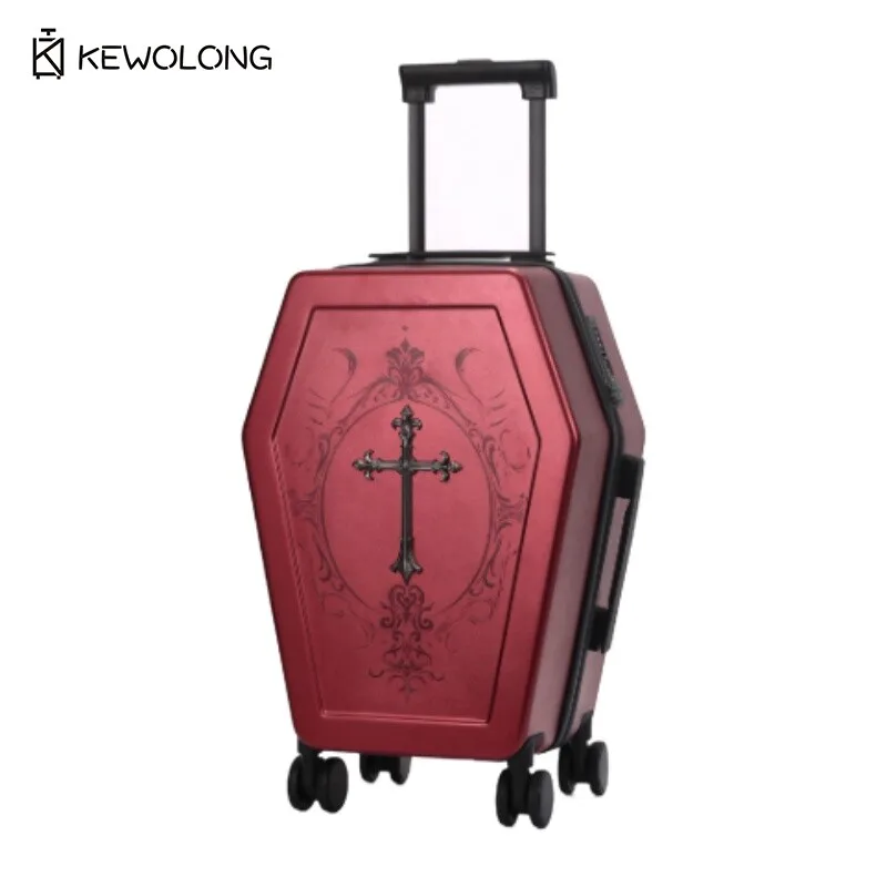 Unique design Gothic Coffin suitcase Halloween travel bag Black retro trunk Vampire themed suitcase Dark aesthetic Unique design Gothic Coffin suitcase Halloween travel bag Black retro trunk Vampire themed suitcase Dark aesthetic