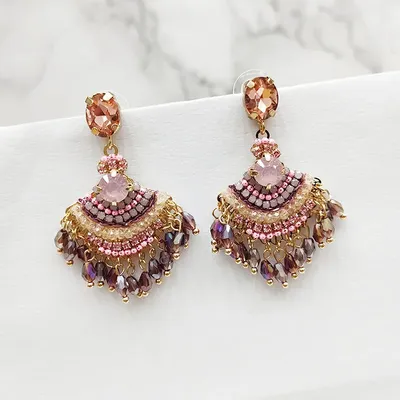 Unique Design Long Tassel Fan Shaped Earrings Unique Design Long Tassel Fan Shaped Earrings