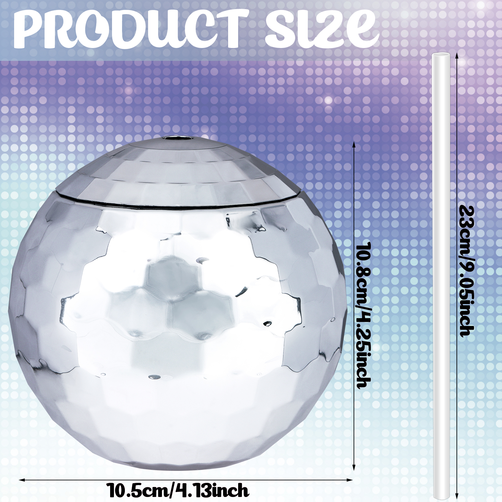 Unique Disco Ball Tumblers with Straws (4Pcs) Unique Disco Ball Tumblers with Straws (4Pcs)