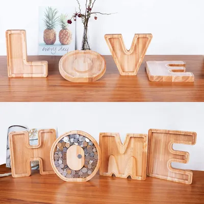 Unique Wooden Letter Money Box