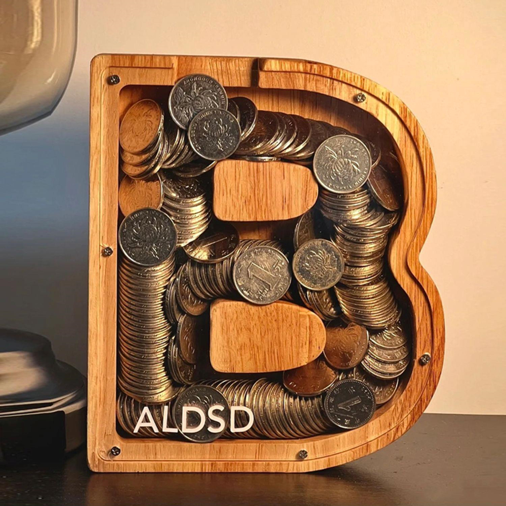Unique Wooden Letter Money Box