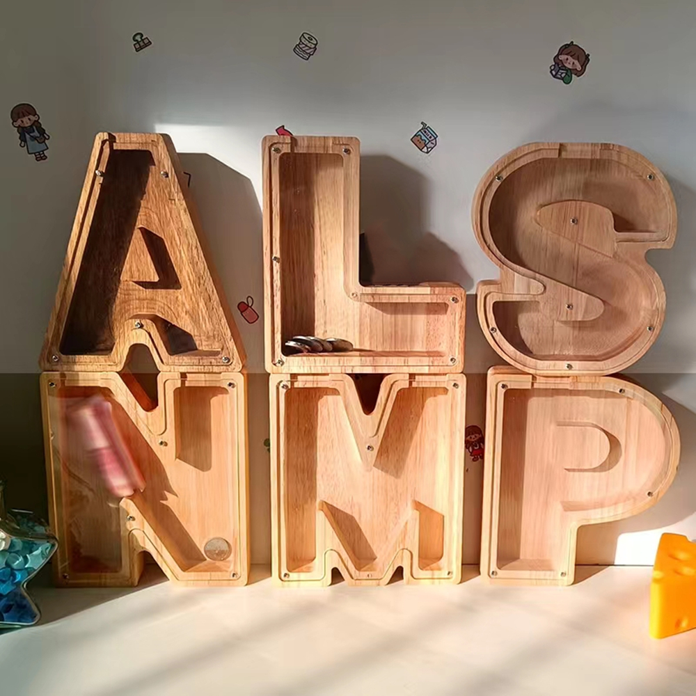 Unique Wooden Letter Money Box