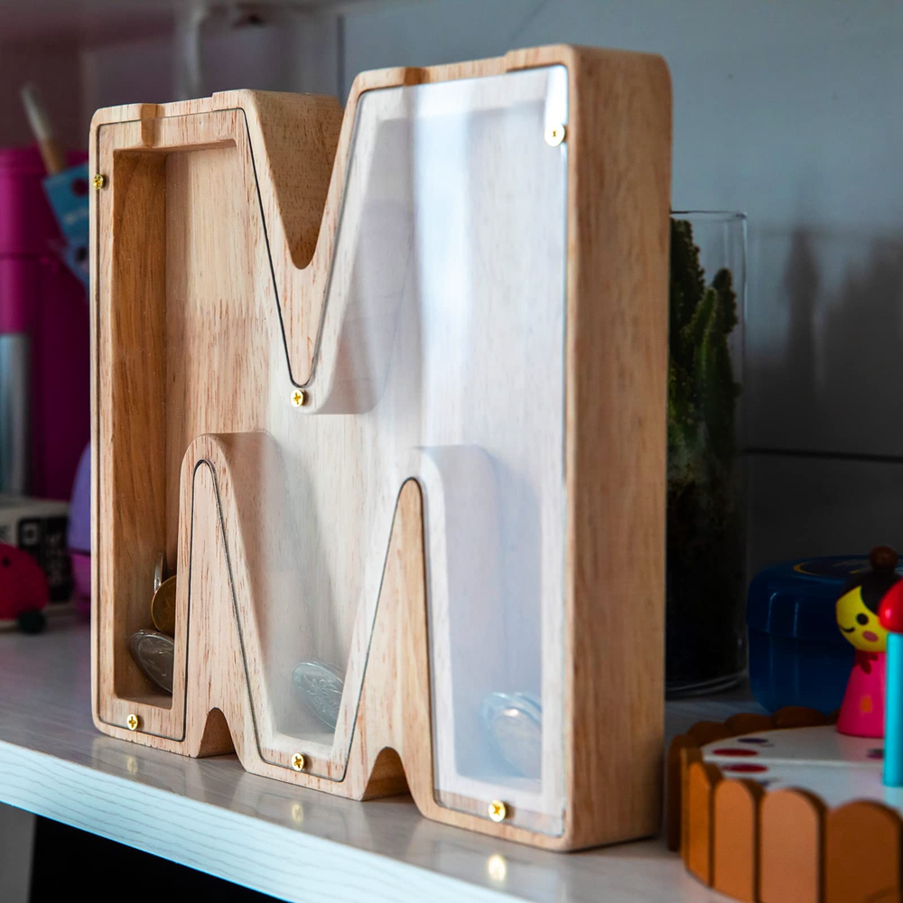 Unique Wooden Letter Money Box