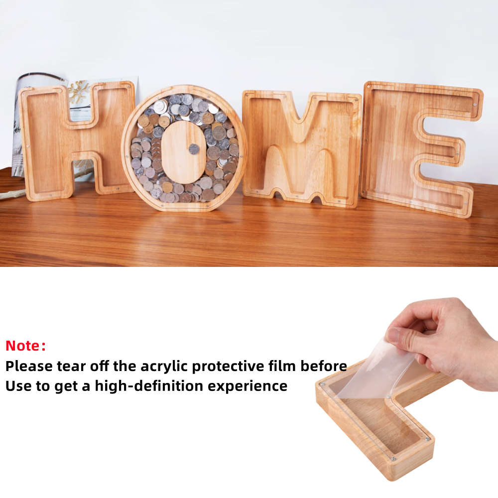 Unique Wooden Letter Money Box