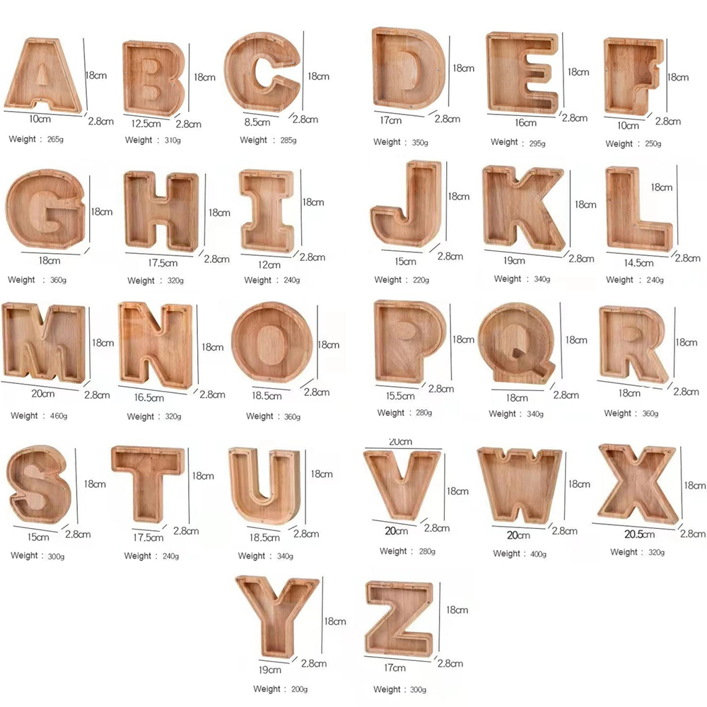 Unique Wooden Letter Money Box