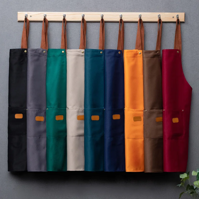 Unisex Apron Fashion Kitchen Chef Work Apron for Grill Restaurant Bar Shop Cafes Beauty Nails Studios Uniform