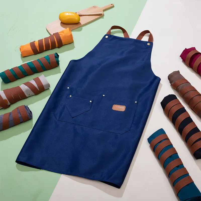 Unisex Apron Fashion Kitchen Chef Work Apron for Grill Restaurant Bar Shop Cafes Beauty Nails Studios Uniform