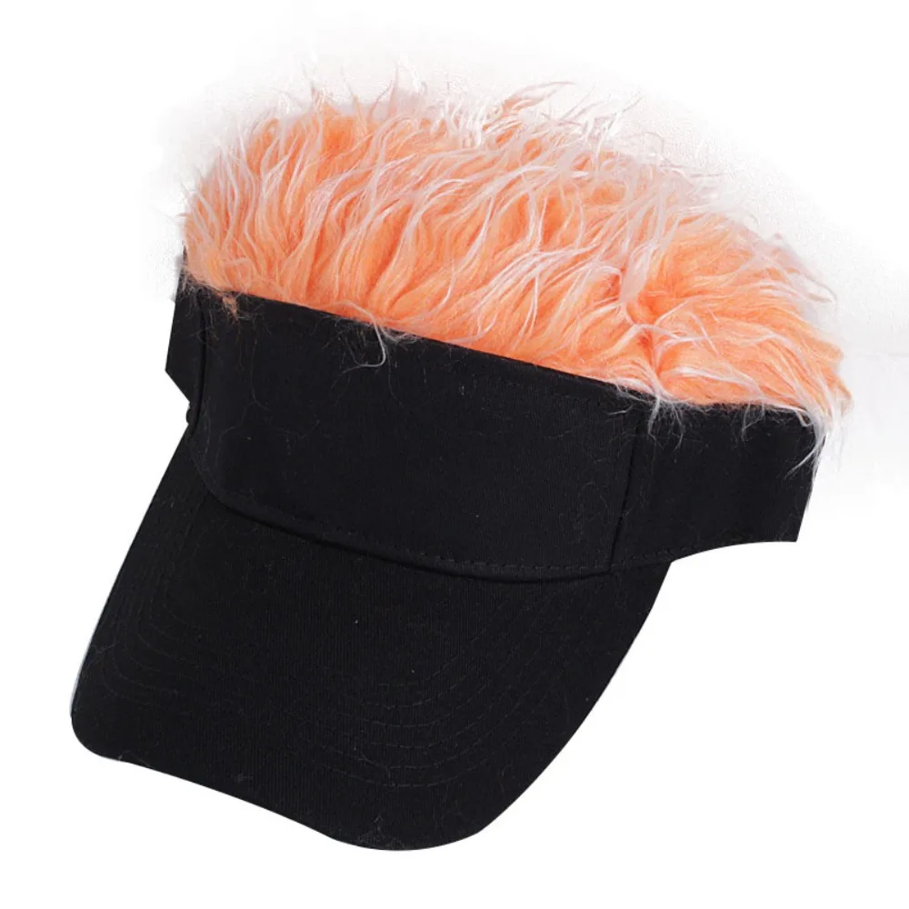 Unisex Baseball Cap With Fake Hair Cap Sun Visor Fun Toupee Hats Mens Spiked