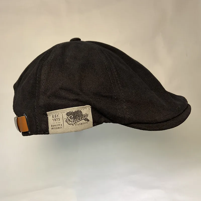 Unisex British Western Style Hat Beret Ivy Cap Classic Vintage Cotton And Linen with Adjustable Size