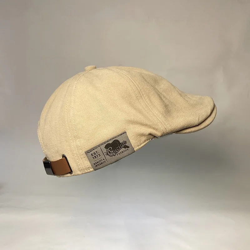 Unisex British Western Style Hat Beret Ivy Cap Classic Vintage Cotton And Linen with Adjustable Size