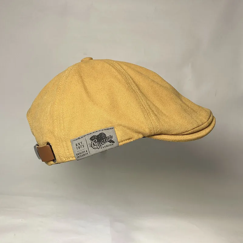 Unisex British Western Style Hat Beret Ivy Cap Classic Vintage Cotton And Linen with Adjustable Size