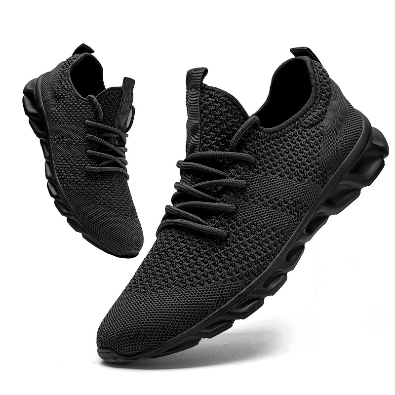 Unisex Casual Sport Shoes Light Sneakers White Outdoor Breathable Mesh Black Running Shoes Athletic Jogging Tennis Shoes