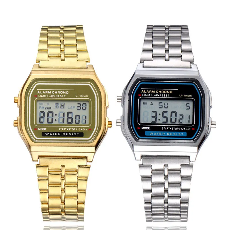 Unisex Digital Watch Sports Waterproof Bracelet Clock Gold Electronice LED Wristwatch Casucal Unisex Digital Watch Sports Waterproof Bracelet Clock Gold Electronice LED Wristwatch Casucal