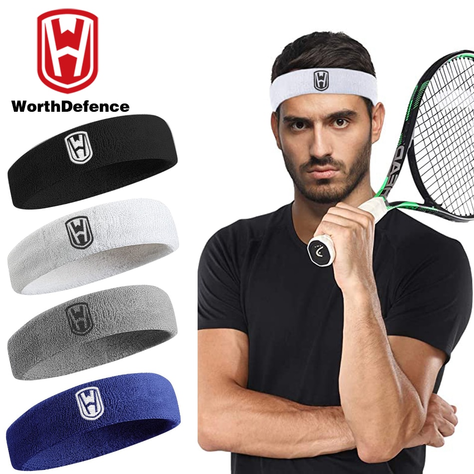Unisex Elastic Sports Sweatband and Sweat Wristbands Set