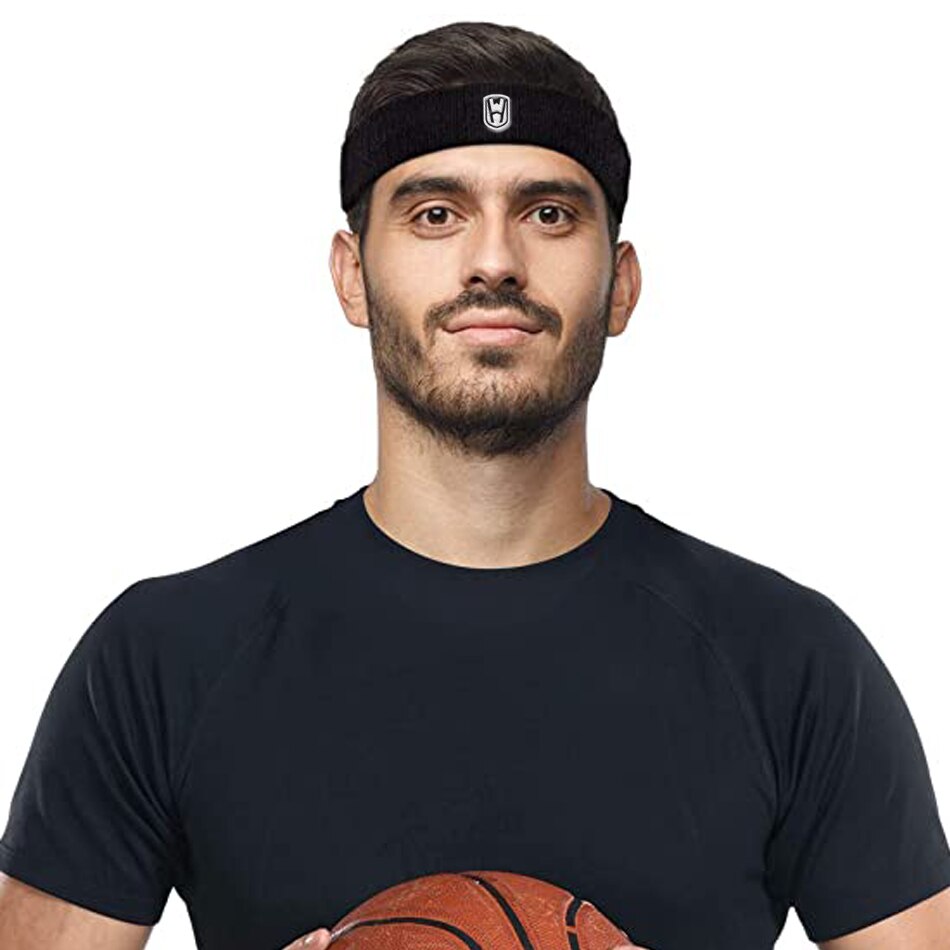 Unisex Elastic Sports Sweatband and Sweat Wristbands Set