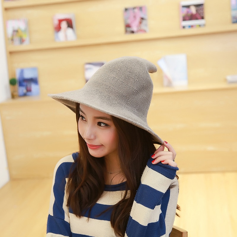 Unisex Halloween Knit Witch Hat